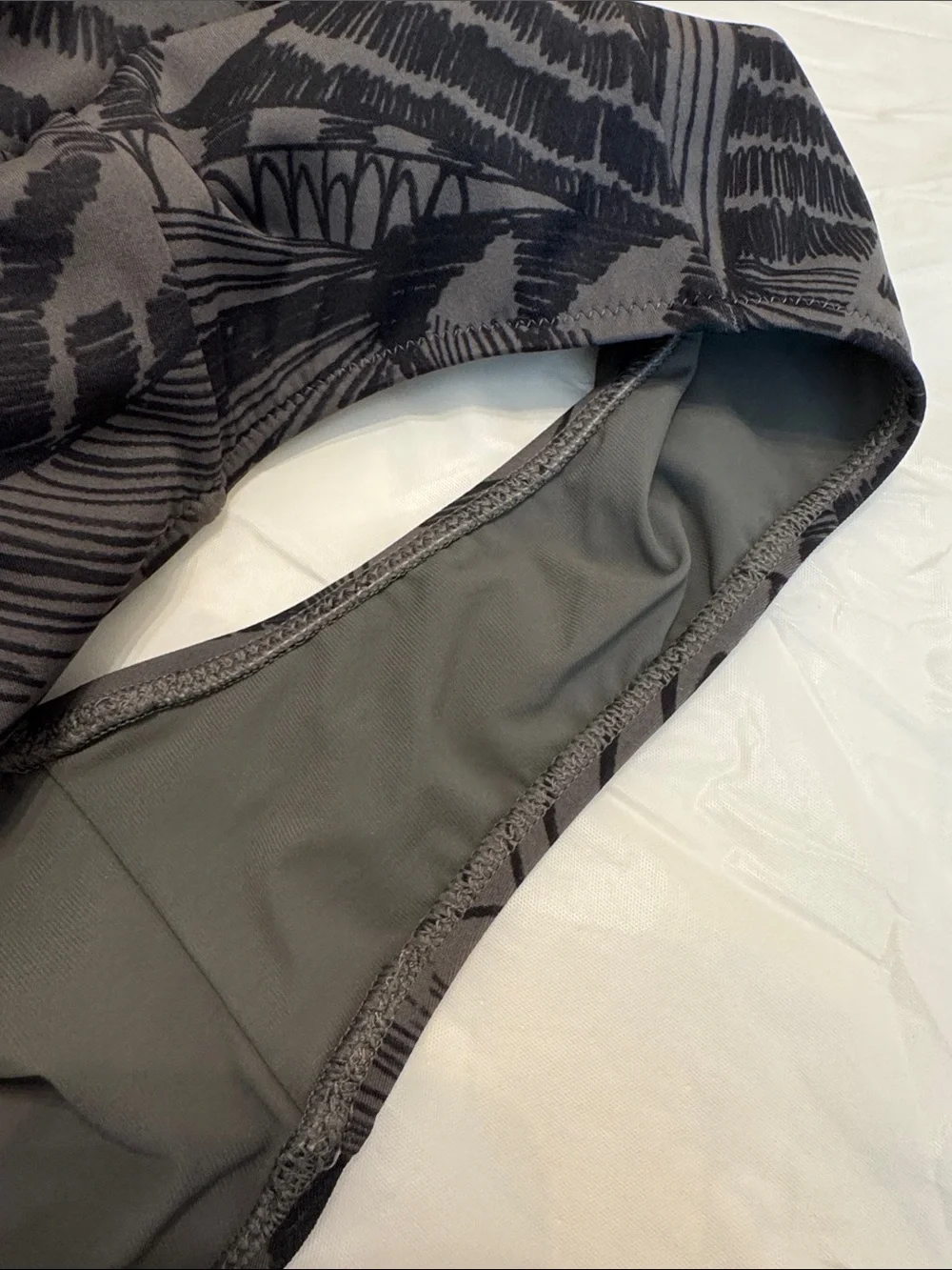 ATHLETA Gray Black Zuma One Piece Swim Surf Swimsuit Swimwear